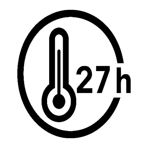Hält bis zu 27 Stunden