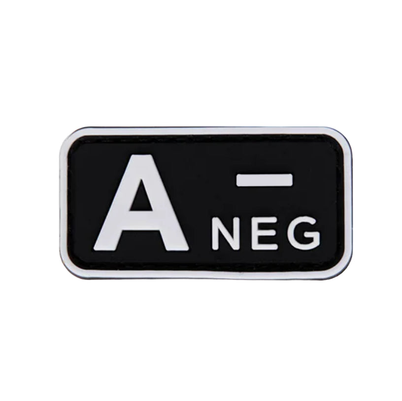 Parche Tipo Sangre (A+, B+, AB+, O+, A-, B-, AB-, O-) Negro