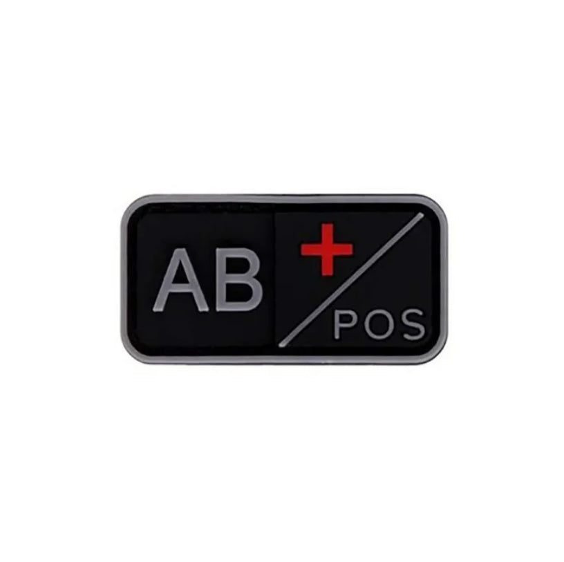 Blood Type Patch (A+, B+, AB+, O+, A-, B-, AB-, O-) Black / Gray