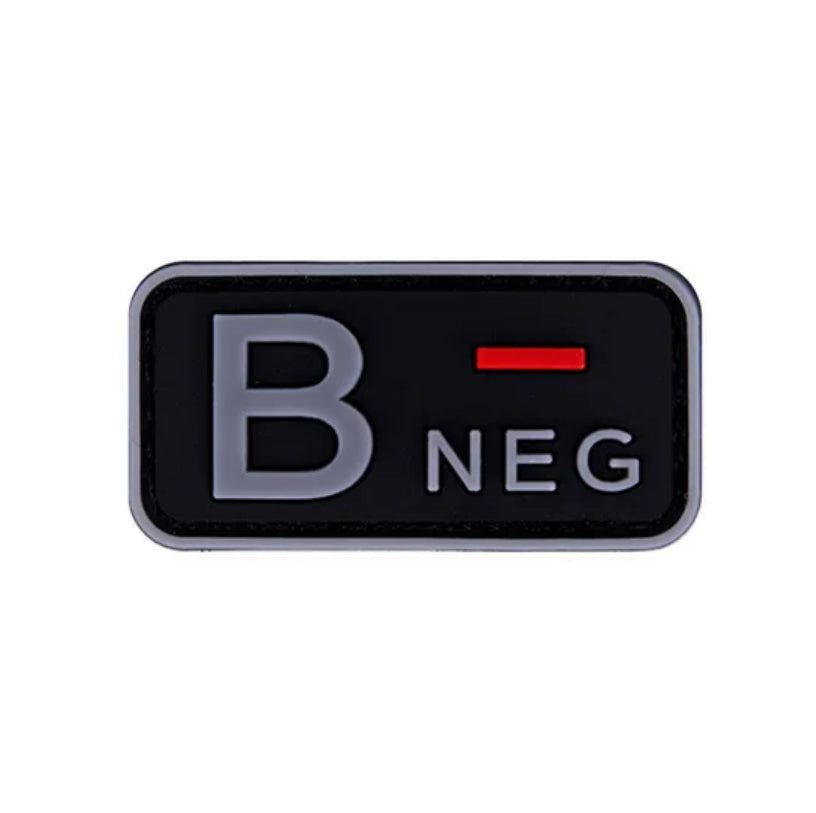 Blood Type Patch (A+, B+, AB+, O+, A-, B-, AB-, O-) Black / Gray