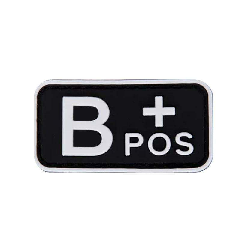 Parche Tipo Sangre (A+, B+, AB+, O+, A-, B-, AB-, O-) Negro