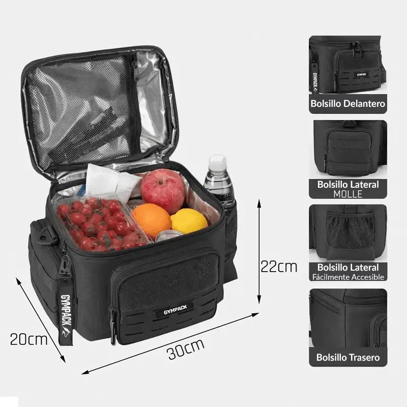 Gympack 13L Schwarze Thermo-Lunchtasche