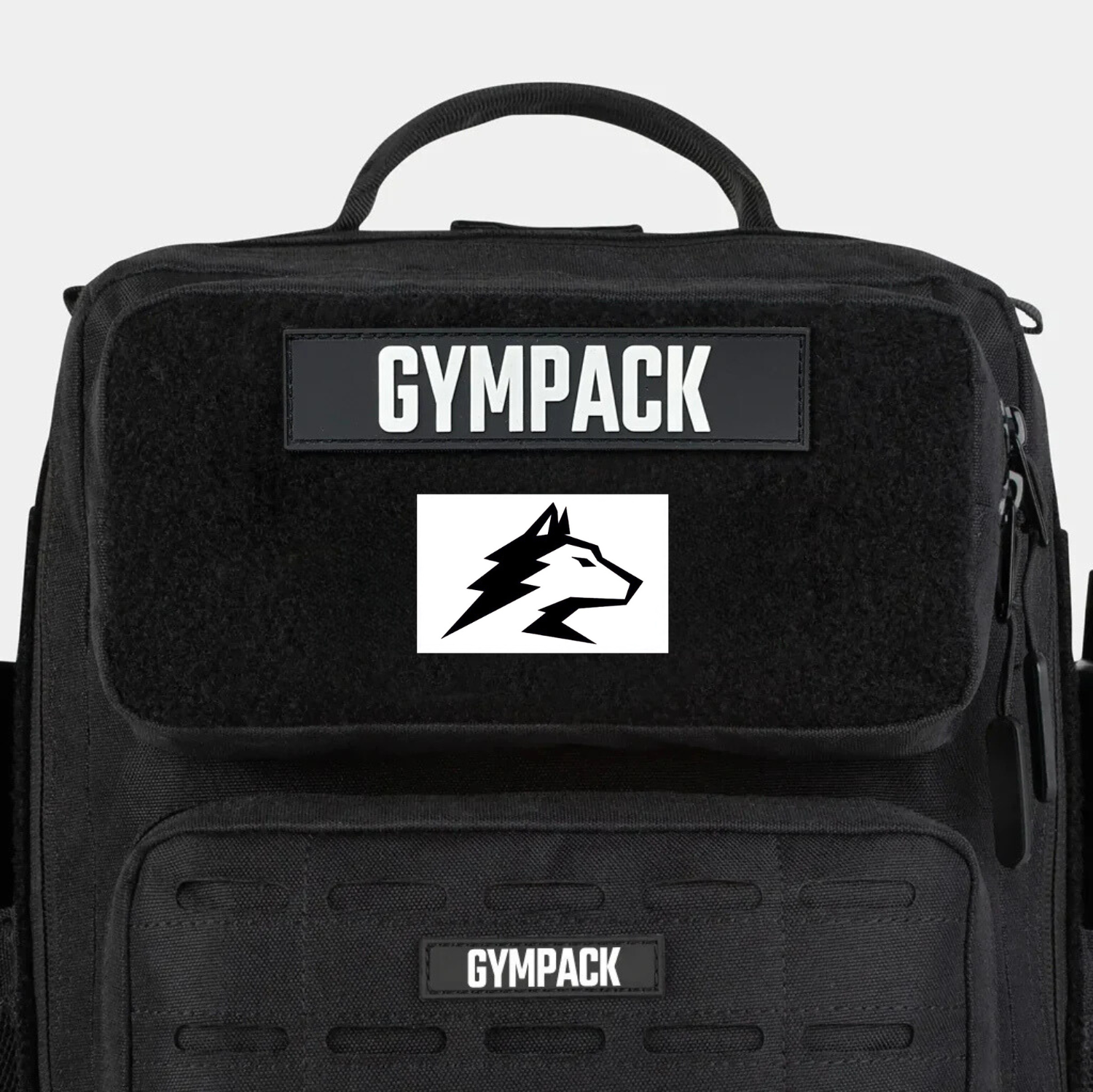 Weißer Gympack-Wolf-Aufnäher