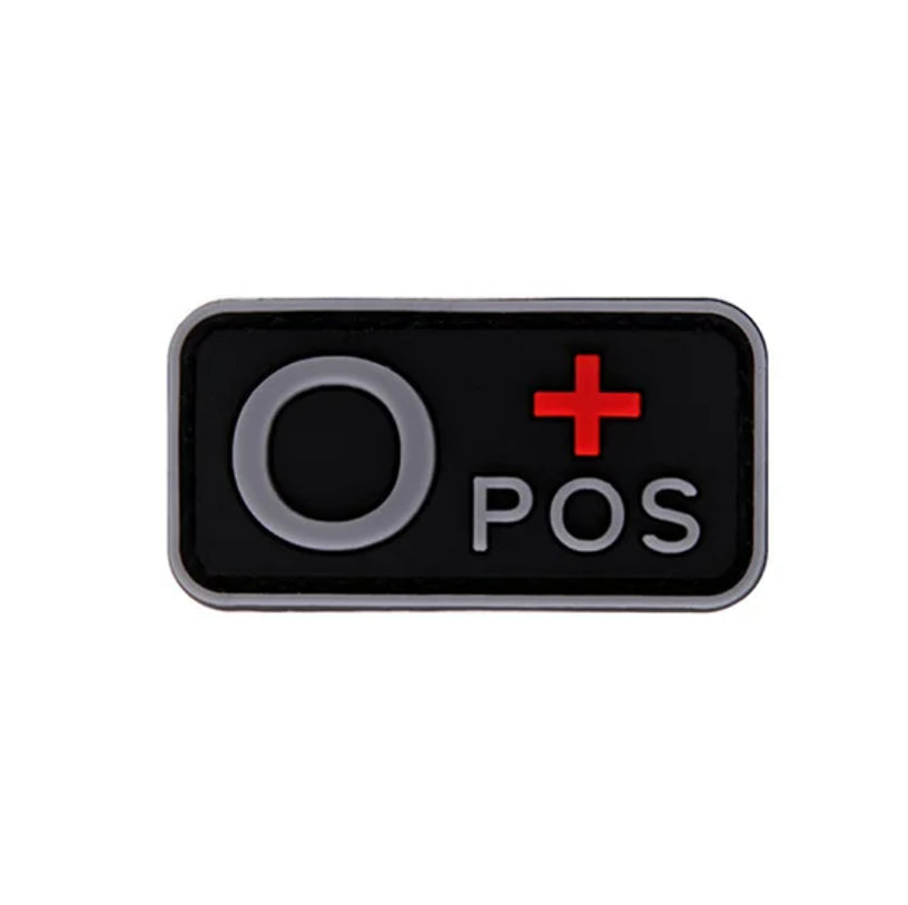 Blood Type Patch (A+, B+, AB+, O+, A-, B-, AB-, O-) Black / Gray