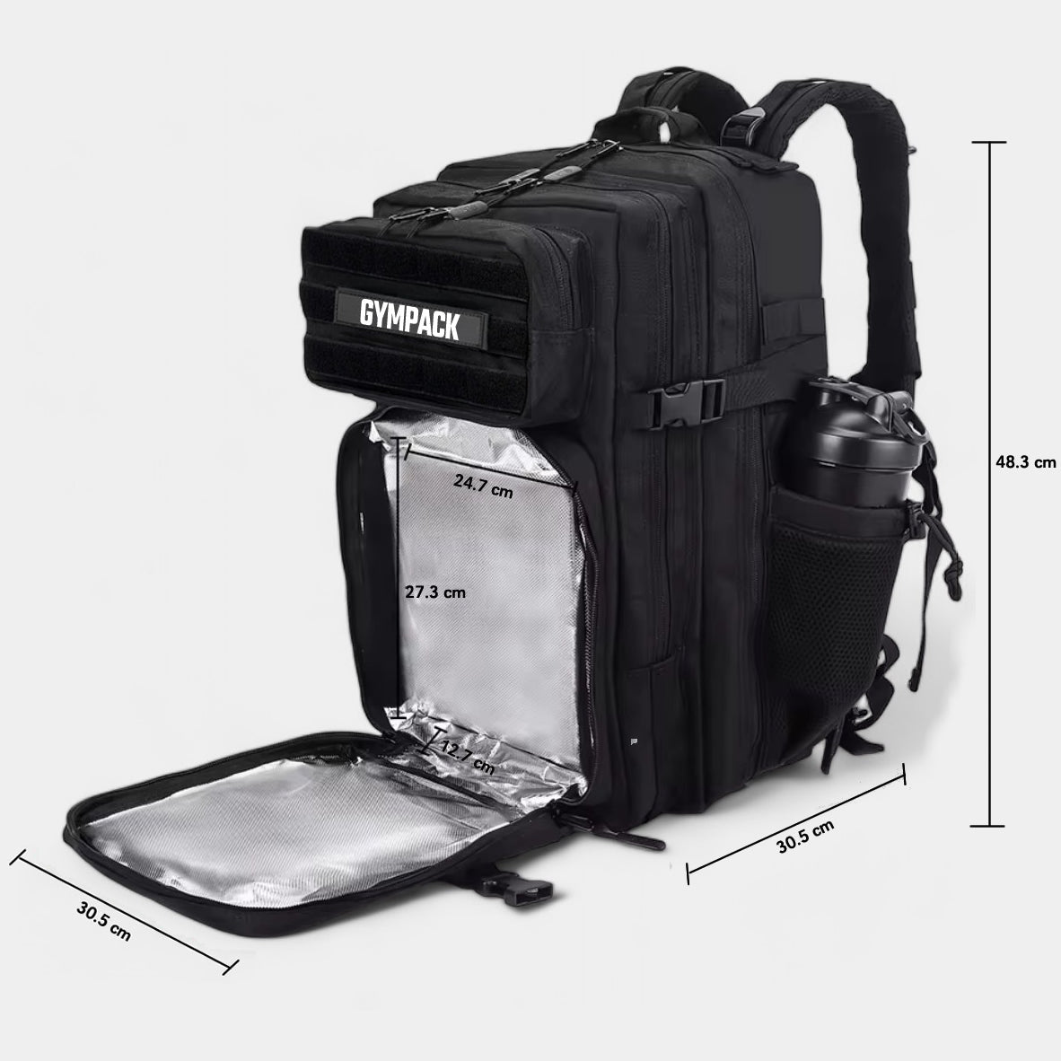 Gympack Thermo-Rucksack 45L Schwarz